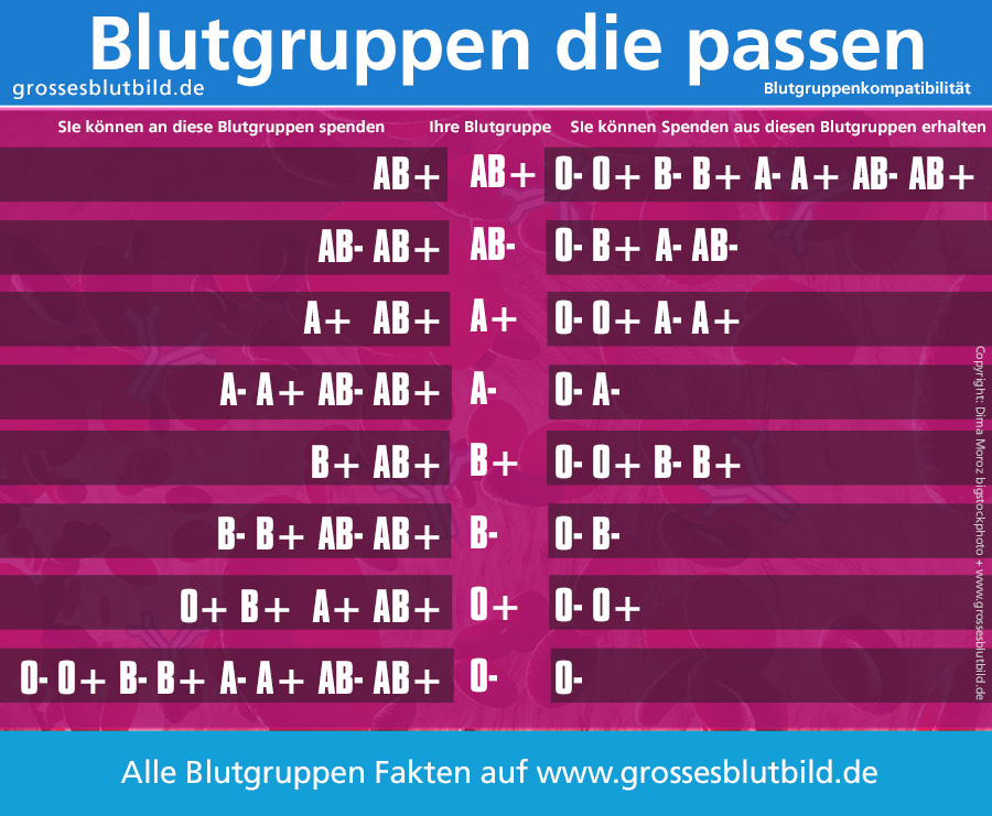 Welche blutgruppen passen nicht zusammen schwangerschaft