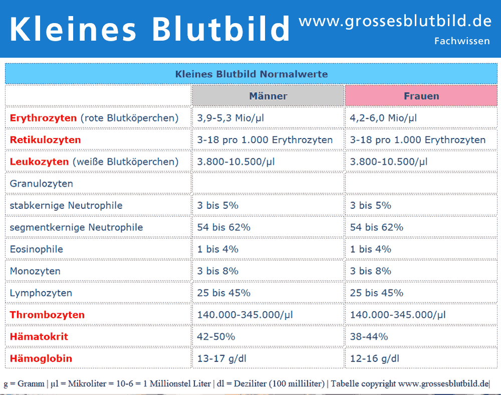 20 Der Besten Ideen Für Blutbild Werte Tabelle - Beste ...